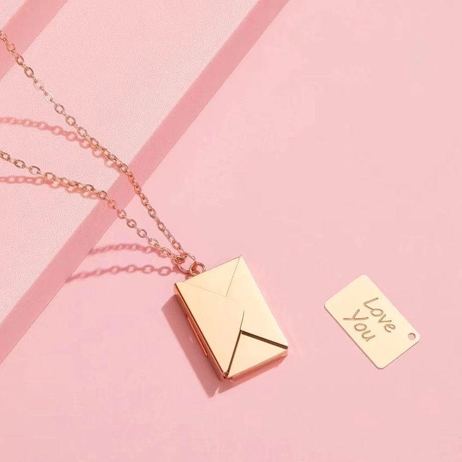 Fashion Envelope Stainless Steel Titanium Plating Pendant Necklace-Bijou Crush