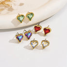 Golden Glow Heart Earrings-Bijou Crush