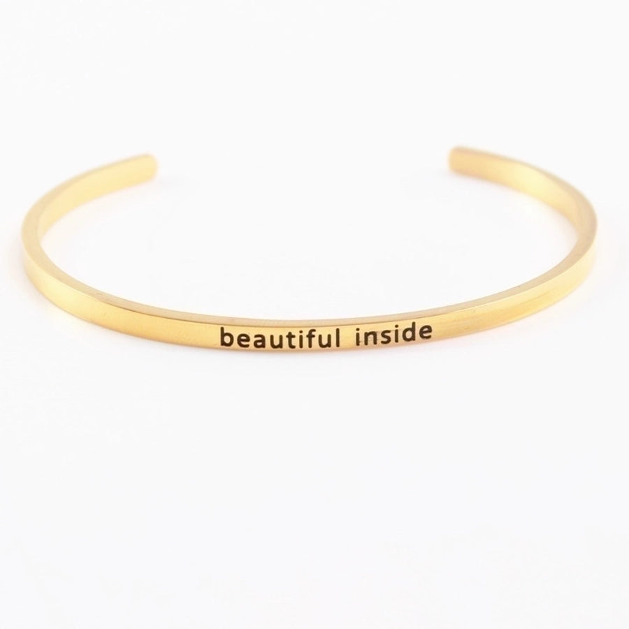 Quotes Letter Bracelet Bangle – 304 Stainless Steel-Bijou Crush