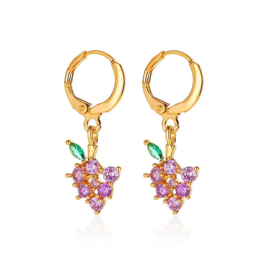 Fruit Plating Copper Artificial Gemstones Earrings-Bijou Crush