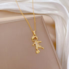 Titanium Steel Copper Gold Plated Cute Modern Style Classic Style Inlay Human Boy Football Zircon Pendant Necklace-Bijou Crush