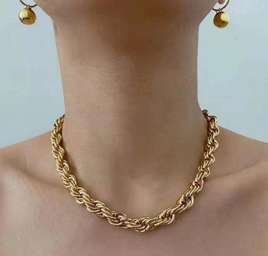 Shiny Shell Inlaid Gold Necklace-Bijou Crush