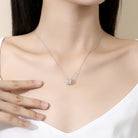 925 Sterling Silver Zircon Round Pendant Necklace-Bijou Crush