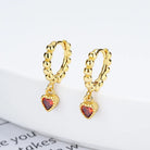 925 Sterling Silver Heart Shape Drop Earrings-Bijou Crush