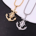 Simple Style Anchor Copper Polishing Plating Zircon-Bijou Crush