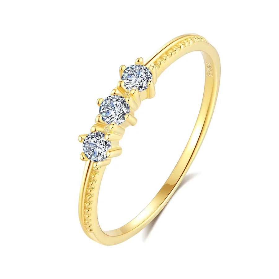 925 Sterling Silver Zircon Round Rings-Bijou Crush