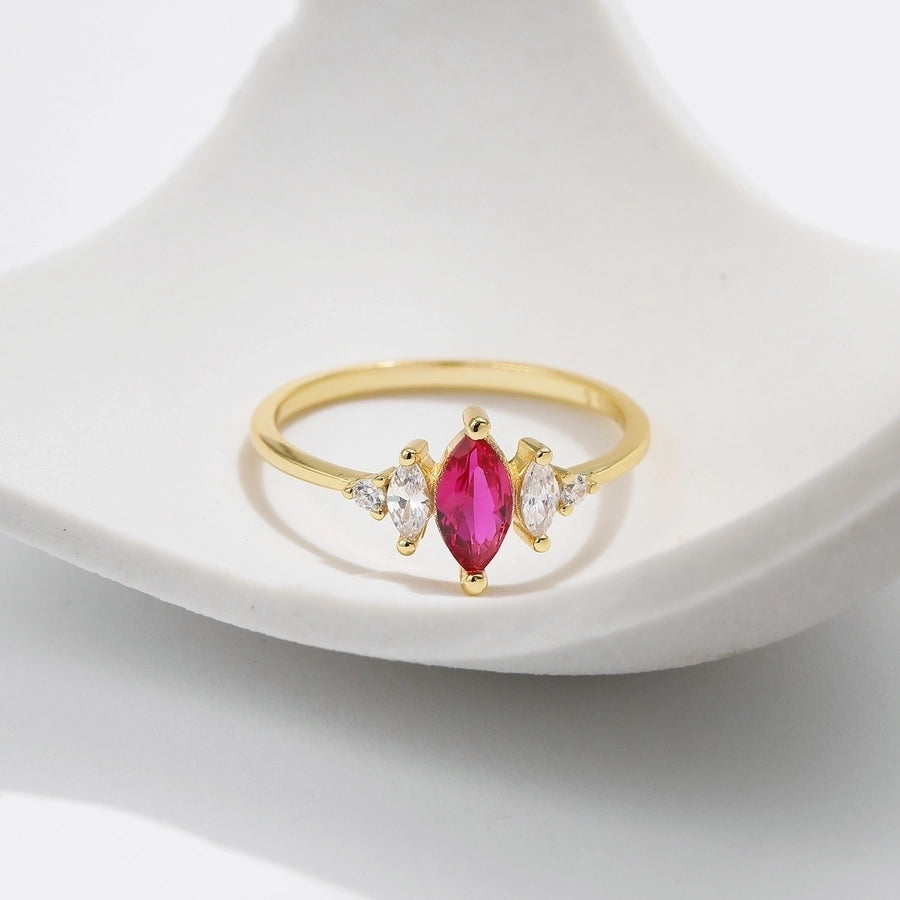 14K Gold Plated 925 Sterling Silver Zircon Geometric Rings-Bijou Crush