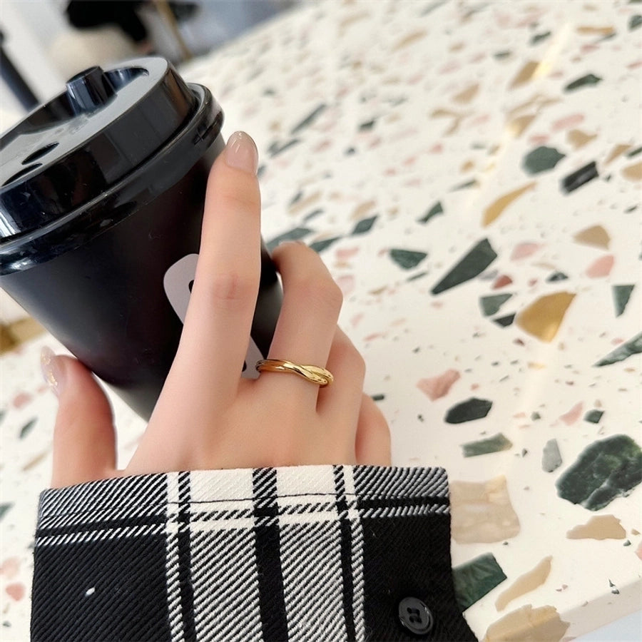 Casual Classic Style Geometric Titanium Steel Rings – Effortless Chic-Bijou Crush