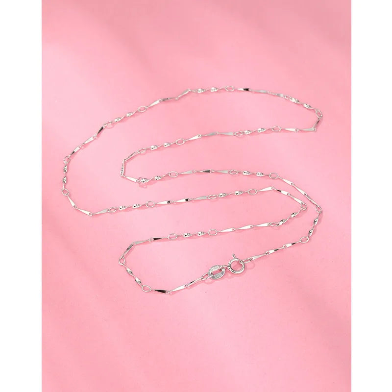 925 Sterling Silver Cable Chain Box Chain Solid Color Necklace-Bijou Crush