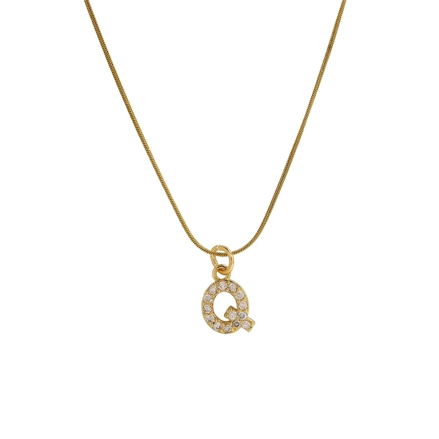 Blingy Letter Charm Snatched Snake Chain Necklace-Bijou Crush