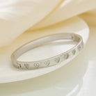 Casual Simple Style Heart Shape Titanium Steel 18K Gold Plated Rhinestones Bangle Bracelets-Bijou Crush