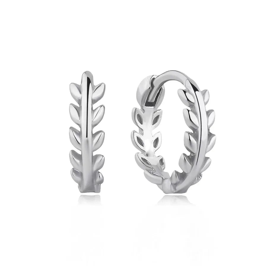 Gold & White Gold Plated 925 Sterling Silver Leaf Earrings-Bijou Crush