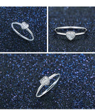 Sparkly Heart Vibes Sterling Silver Ring - 925 Sterling Silver-Bijou Crush