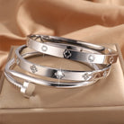 Elegant French Style Classic Four Leaf Clover 304 Stainless Steel Bangle-Bijou Crush
