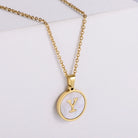 Shell 18K Gold Plated Simple Style Letter Shell Pendant Necklace-Bijou Crush
