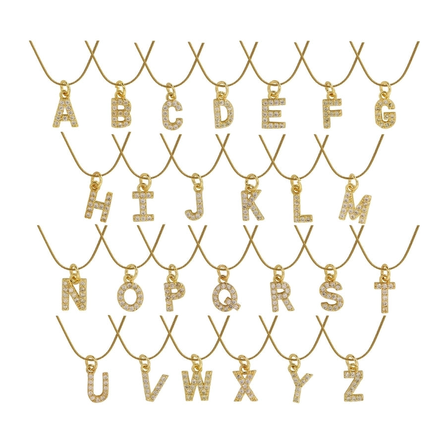 Blingy Letter Charm Snatched Snake Chain Necklace-Bijou Crush