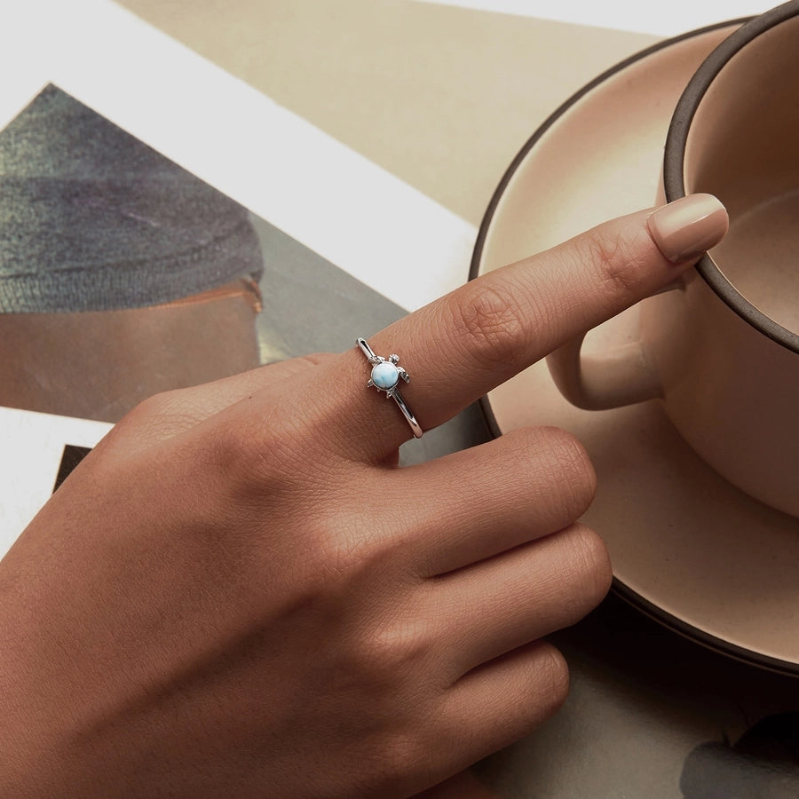 Natural Stone Tortoise Open Ring-Bijou Crush
