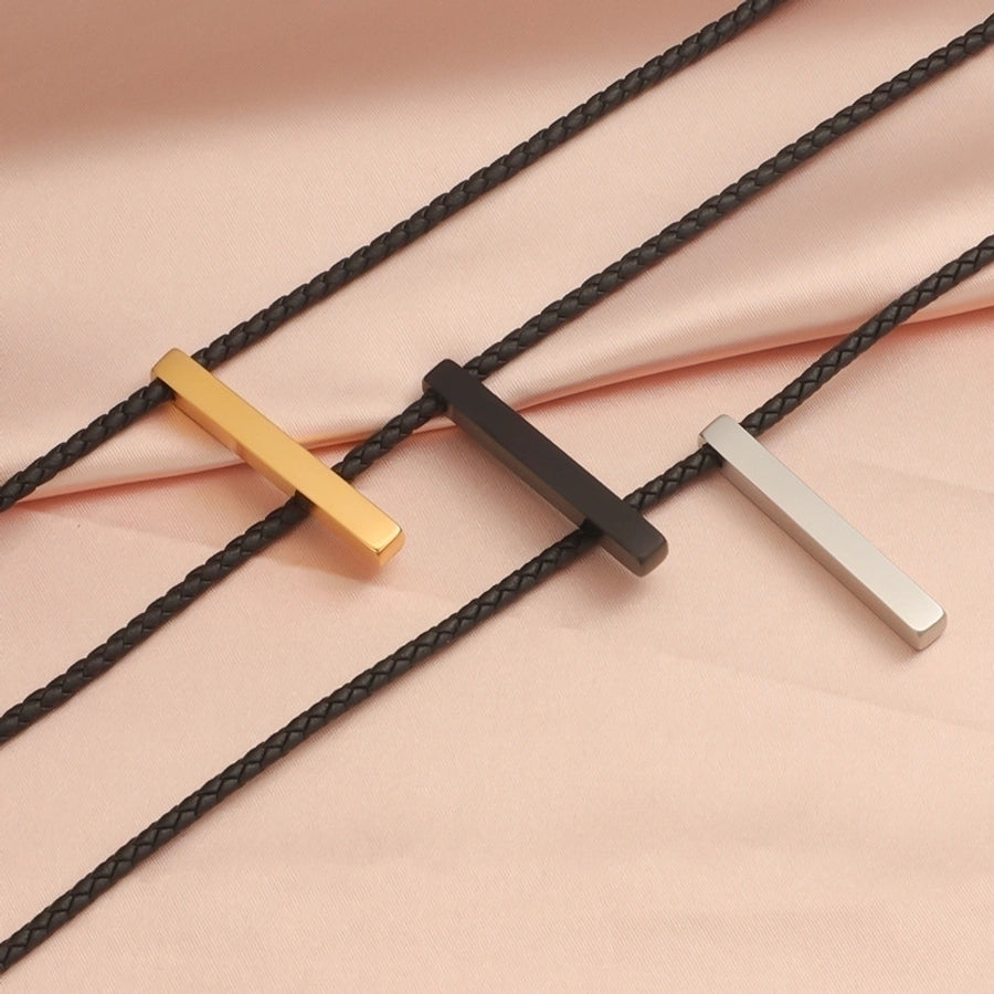 Men's Rectangle Stainless Steel Plating None 18K Gold Plated Unisex Pendant Necklace-Bijou Crush