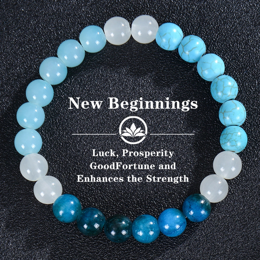 Handmade Natural Stone Bracelet – Timeless Round Gem Elegance-Bijou Crush