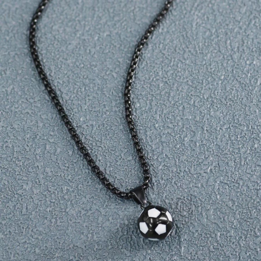 Casual Basketball Football Stainless Steel Enamel Unisex Pendant Necklace-Bijou Crush