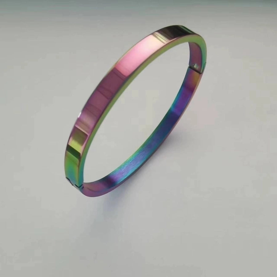 Simple Style Geometric Solid Color 304 Stainless Steel Gold Plated Bangle-Bijou Crush