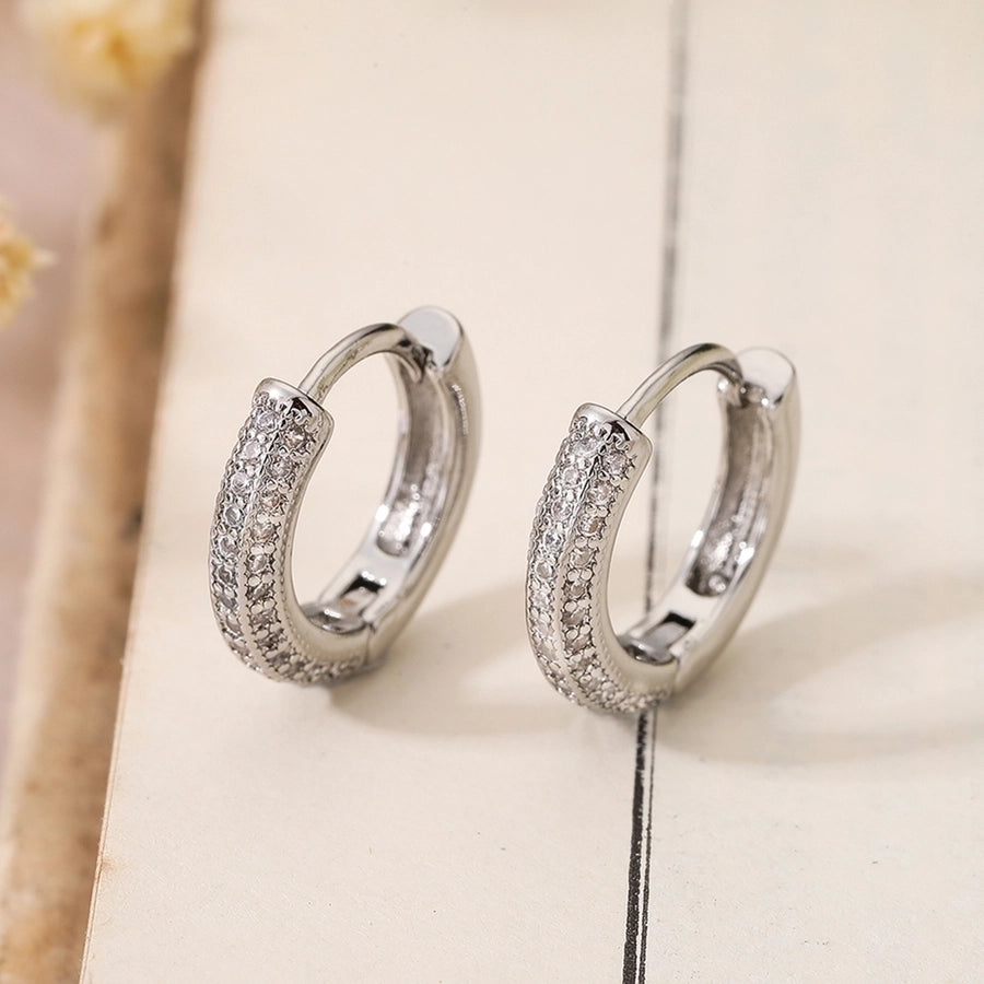 Elegant French Locket Earrings – Gold-Plated Copper Hoops with Zircon Details-Bijou Crush