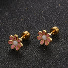 Simple Style Flower 304 Stainless Steel No Inlaid Earrings Ear Studs-Bijou Crush