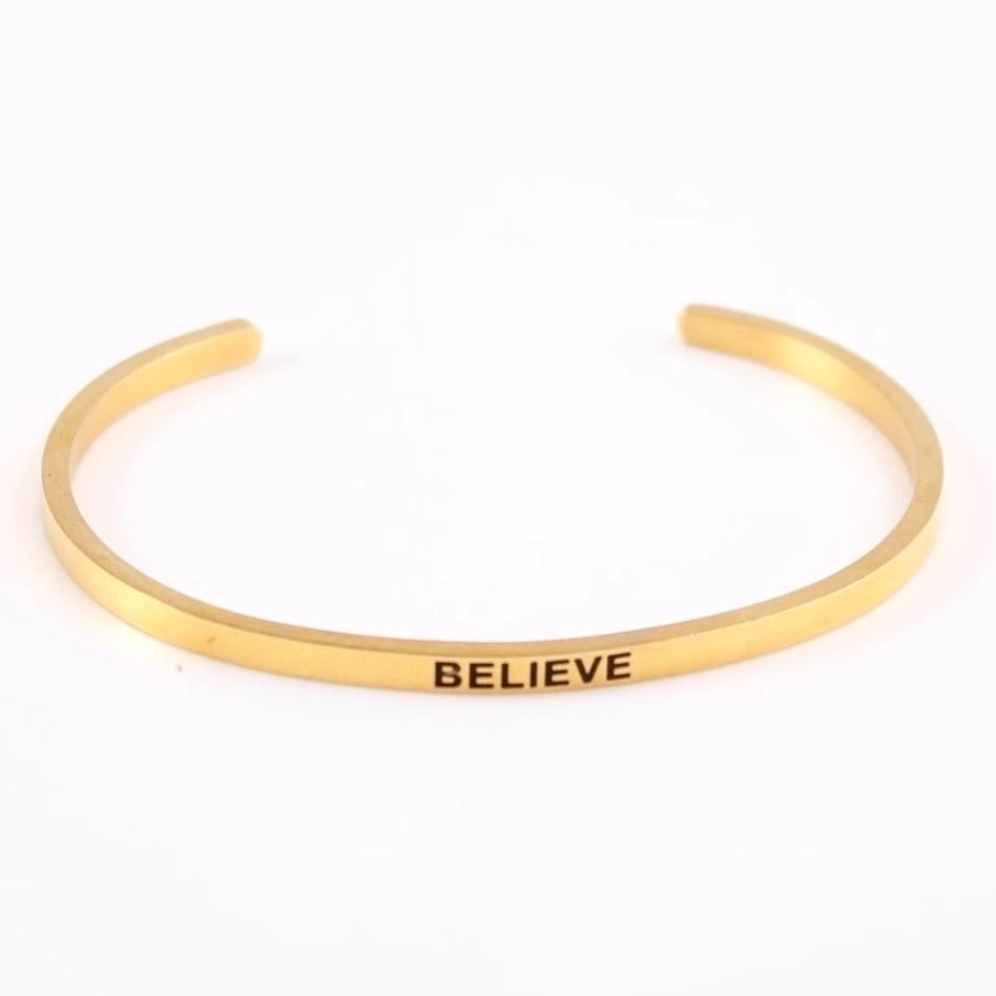 Quotes Letter Bracelet Bangle – 304 Stainless Steel-Bijou Crush