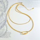 Oval 304 Stainless Steel Titanium Steel 18K Gold Plated Layered Necklace-Bijou Crush