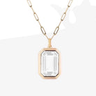 French Classic Square Pendant Necklace – 304 Stainless Steel with Zircon Inlay-Bijou Crush