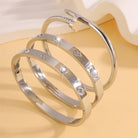 Elegant French Style Classic Four Leaf Clover 304 Stainless Steel Bangle-Bijou Crush