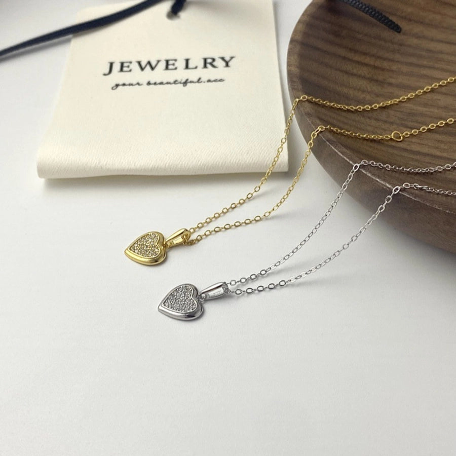 925 Sterling Silver Heart Pendant Necklace-Bijou Crush
