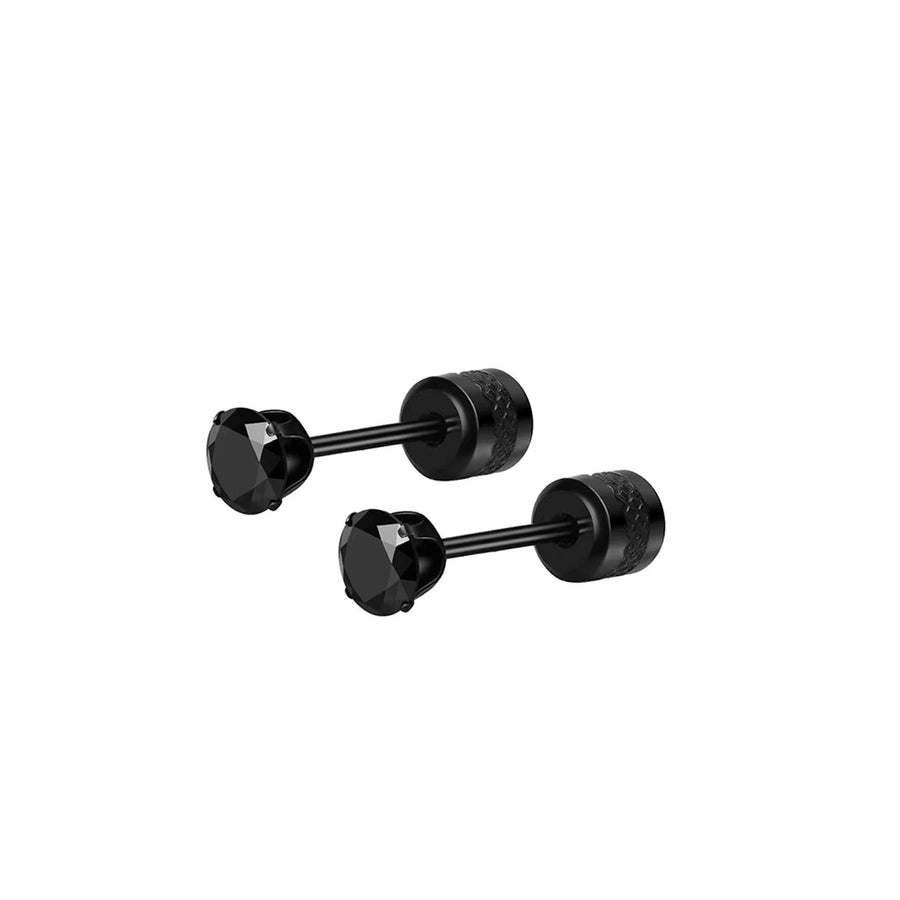 Round Inlay 304 Stainless Steel Zircon 18K Gold-Plated Earrings – Timeless Elegance-Bijou Crush