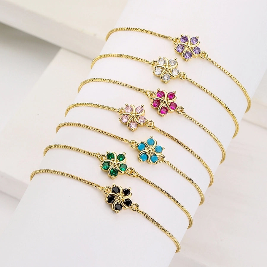 Fashion Flower Copper Zircon Bracelets-Bijou Crush