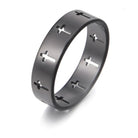 Unisex Geometric Cross Titanium Steel Polishing Rings-Bijou Crush