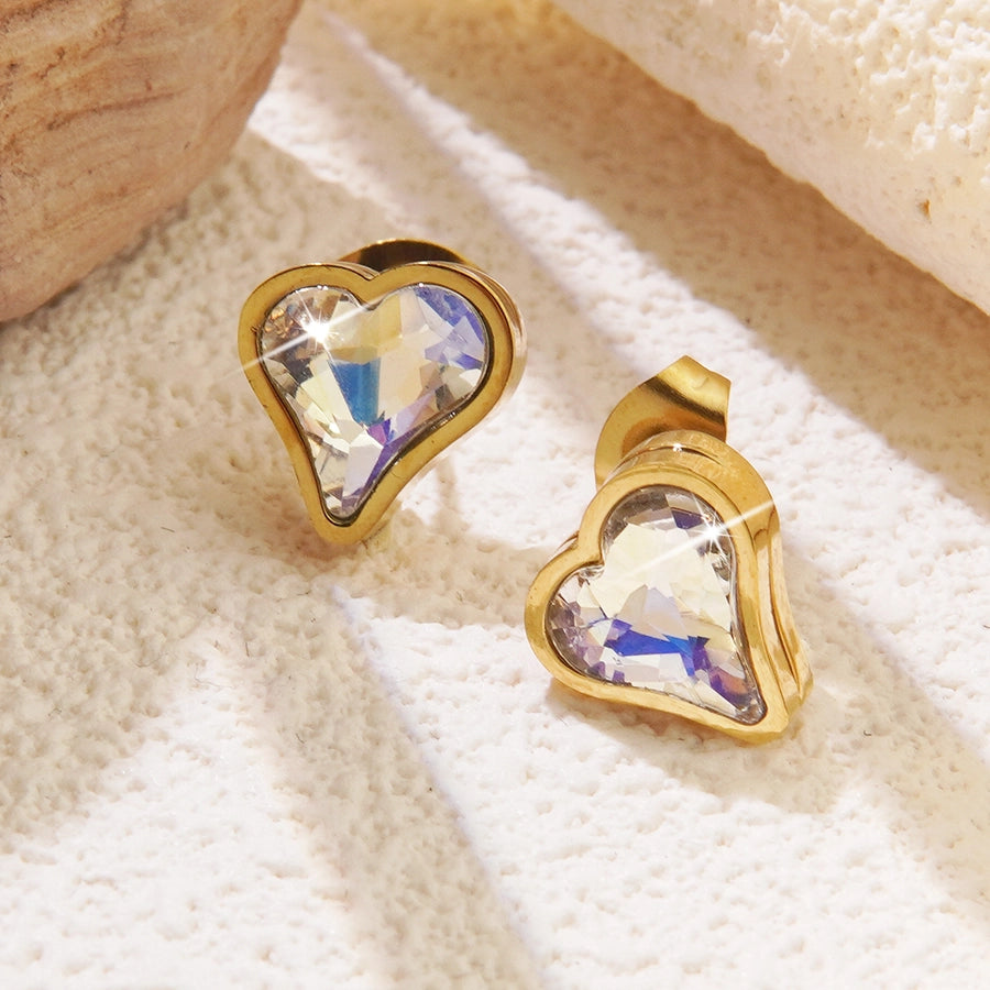 Golden Glow Heart Earrings-Bijou Crush