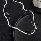 Classy Style Circle Titanium Steel Zircon Inlay Double Layer Necklaces-Bijou Crush