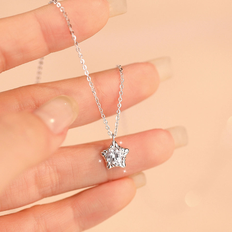 Pentagram Charm Cable Chain Necklace-Bijou Crush