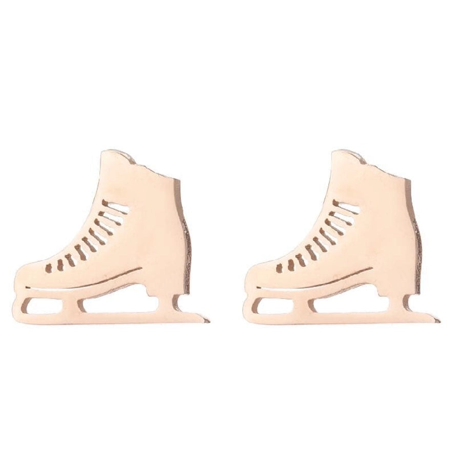 Fashion Letter Skates Ball Stainless Steel Plating Ear Studs-Bijou Crush