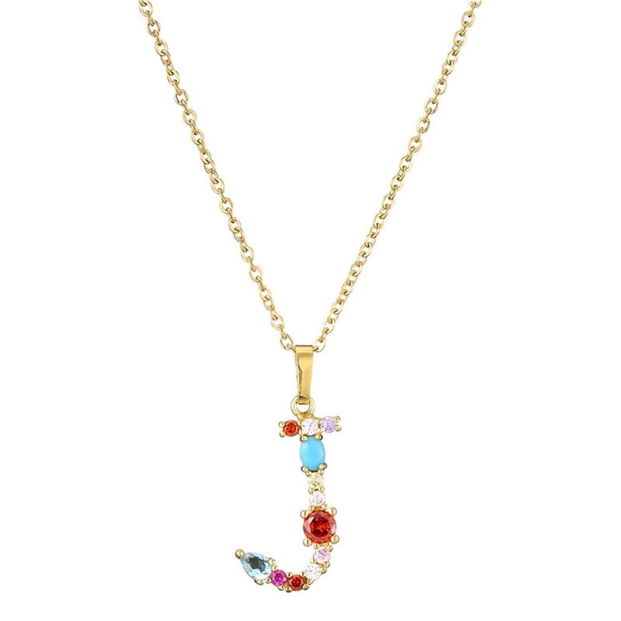Copper Letter Copper Necklaces-Bijou Crush