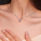 925 Sterling Silver Zircon Inlay Round Pendant Necklace-Bijou Crush