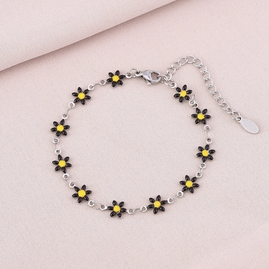 Basic Flower Stainless Steel 18K Gold Plated None Bracelets-Bijou Crush