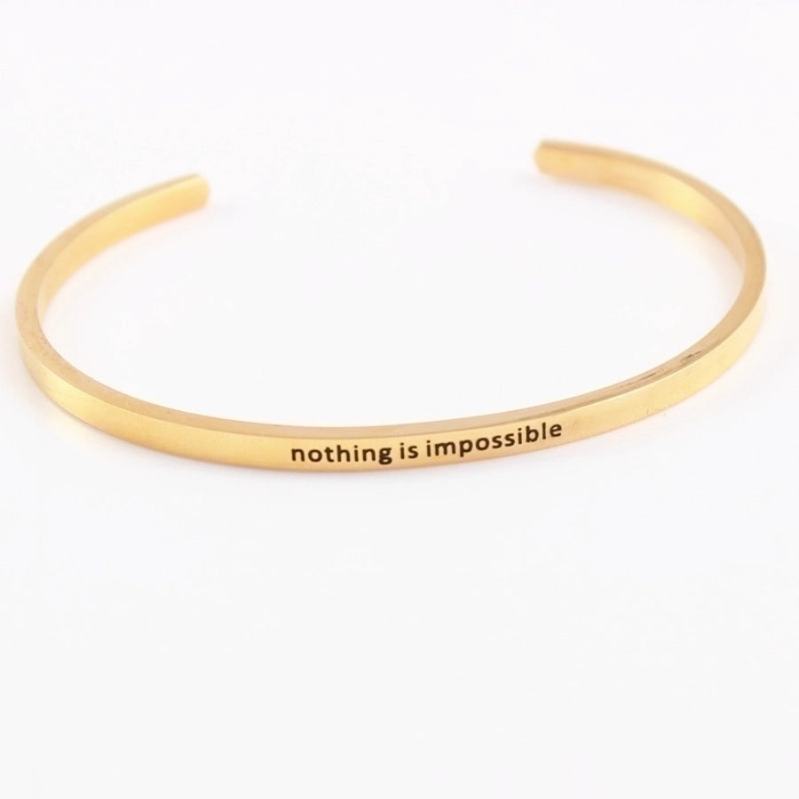 Quotes Letter Bracelet Bangle – 304 Stainless Steel-Bijou Crush