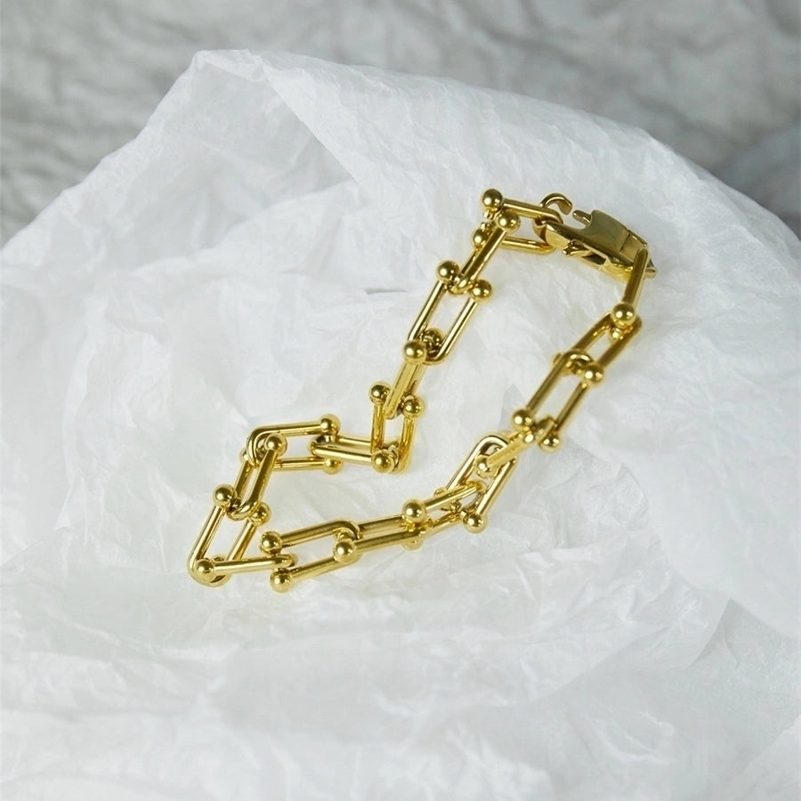 U-Shaped Gold Cuff – Minimalist Titanium Steel with Hip-Hop Edge-Bijou Crush