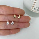 Sterling Silver Dewdrop Ear Studs-Bijou Crush