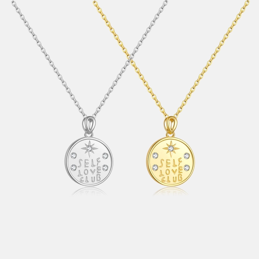 Personalized Vibes 925 Sterling Silver Zircon Inlay Letter Pendant Necklace-Bijou Crush