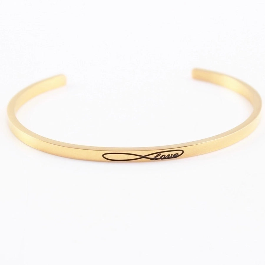 Quotes Letter Bracelet Bangle – 304 Stainless Steel-Bijou Crush