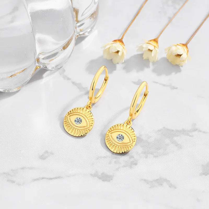 925 Sterling Silver Zircon Devil's Eye Drop Earrings-Bijou Crush