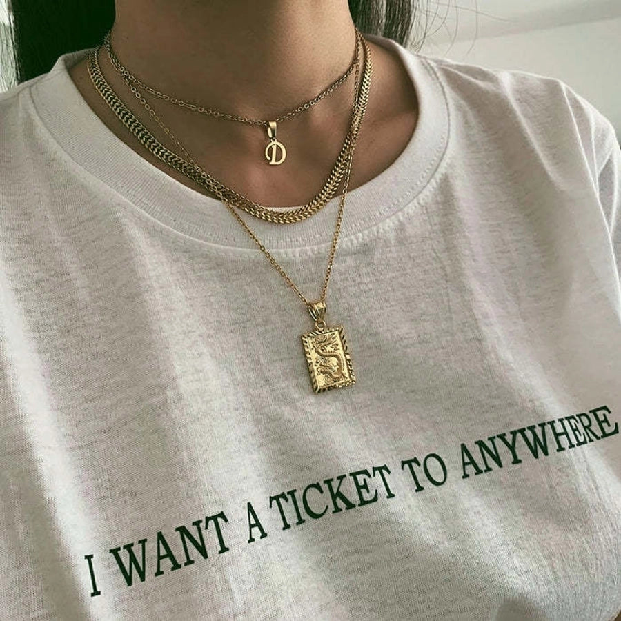 Jewelry Simple Style Letter 201 Stainless Steel Gold Plated Plating Stainless Steel Necklaces-Bijou Crush