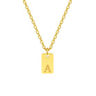 304 Stainless Steel 18K Gold Plated IG Style Letter Pendant Necklace-Bijou Crush